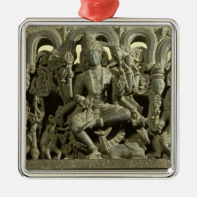 Överstycke som visar trinityen: Siva, Brahma och Julgransprydnad Metall (Framsidan)