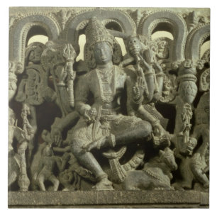 Överstycke som visar trinityen: Siva, Brahma och Kakelplatta