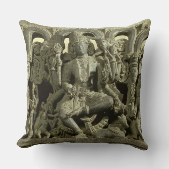 Överstycke som visar trinityen: Siva, Brahma och Kudde (Framsida)