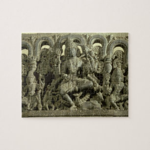 Överstycke som visar trinityen: Siva, Brahma och Pussel