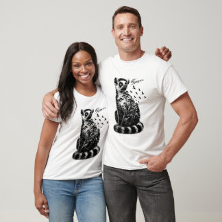Översvämma Lemur Dubbelexponering T Shirt