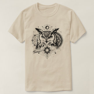 Översvämma Ugla Helig Geometri T Shirt