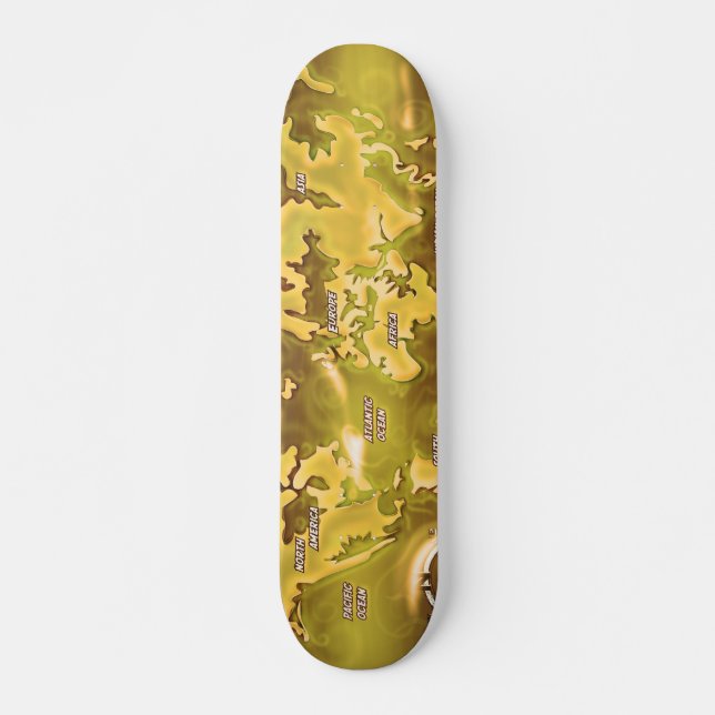 Översvämmad jordkarta mini skateboard bräda 18,5 cm (Framsida)