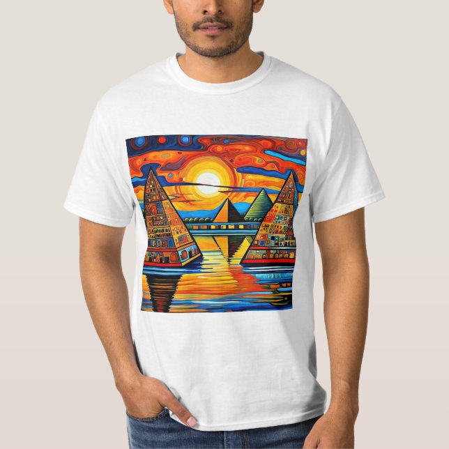 Översvämmade pyramider t shirt (Framsida)