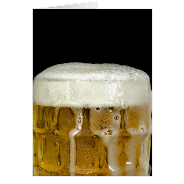 översvämmande öl mugg på svart hälsningskort (Framsidan)