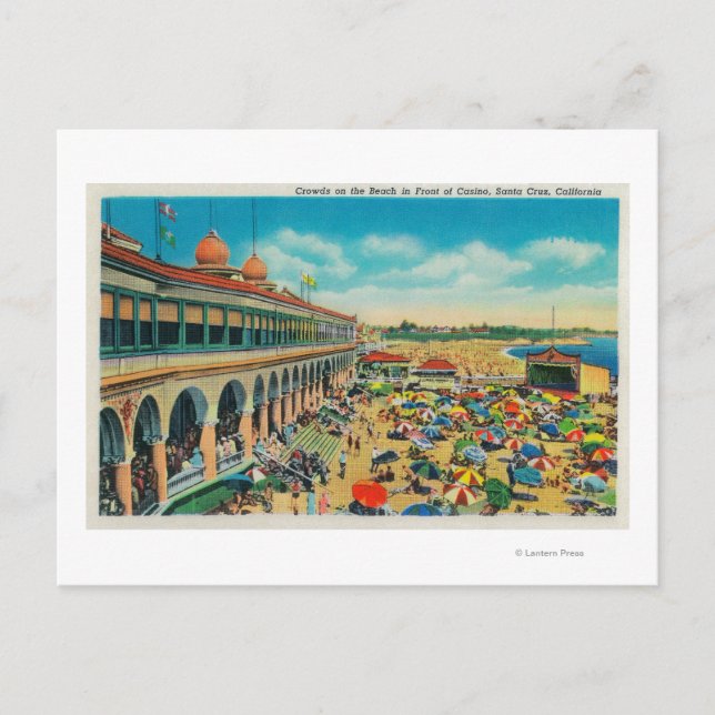 Översvämningar på stranden framför kasinot vykort (Framsida)