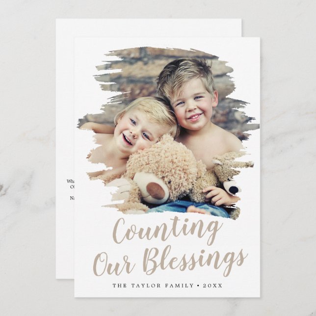 Översyn av vår välsignelse år efter år julkort (Fram/baksida)