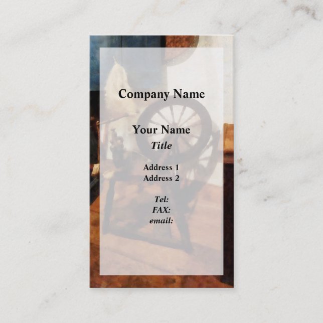 Övertäckning av små spinninghjul visitkort (Framsida)