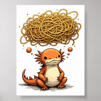 Övertänk Denna Axolotl Ångest Konst Poster