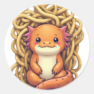 Övertänk Denna Introvert Axolotl Rolig Klistermärk Runt Klistermärke