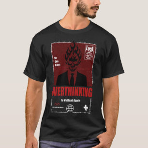 Övertänkande Flaming Skull Sten T Shirt