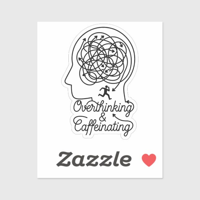 Övertänkande & Kaffeinducerad Huvudlabyrint Klistermärken (Ark)