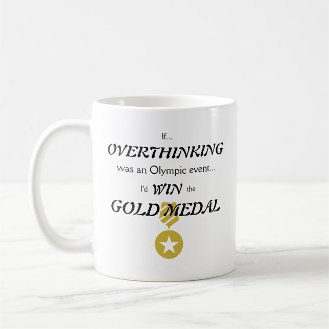 Övertänkande mot Guld Medal Kaffemugg (Vänster)