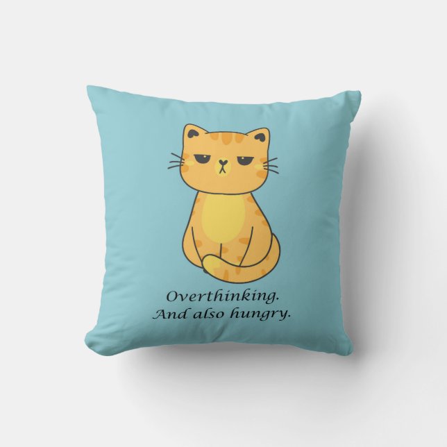 Övertänkande och Hungrig Orange Kudde (Framsida)