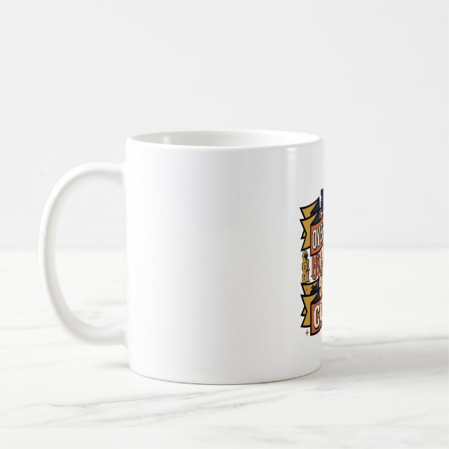 Övertänkande Överdriven Kaffe Konsumtion Vintage T Kaffemugg (Vänster)
