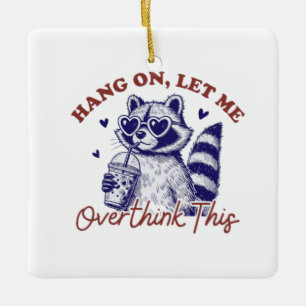 Övertänkande Raccoon Julgransprydnad Keramik