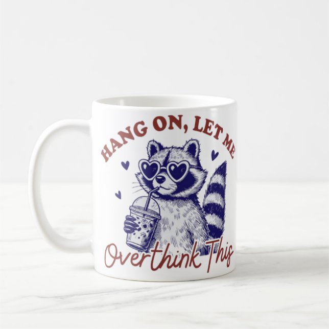 Övertänkande Raccoon Kaffemugg (Vänster)