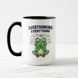 Övertänker Allt Ångestfull Groda Rolig Psykisk Mugg
