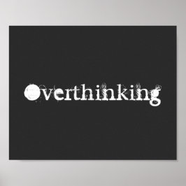 Övertankning av fjol, svart och vit text poster