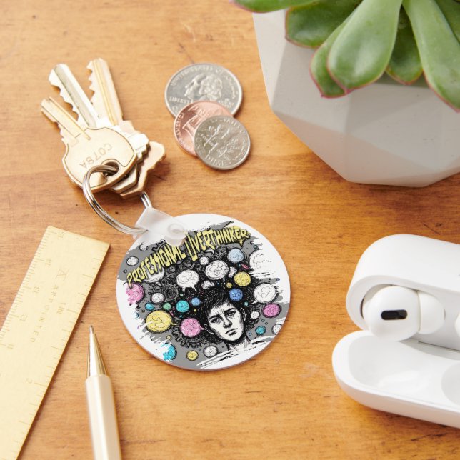 overthinker funny design nyckelring (Skrivbord)