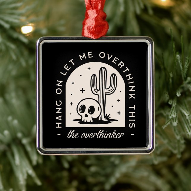 Overthinker introvert dark humor witchy black julgransprydnad metall (Träd)