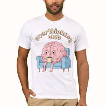Overthinking Club – Minimal Funny Brain T-Shirt