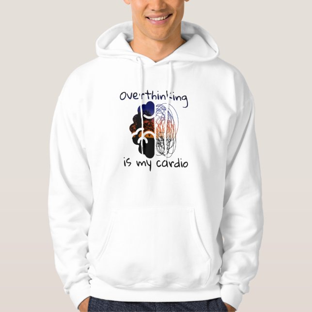 Overthinking Is My Cardio | Chaos and chill vibes Hoodie (Framsida)