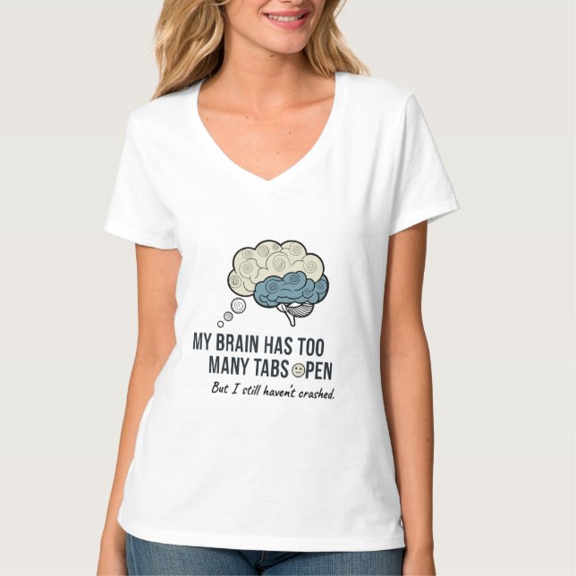 Overthinking Killed My Vibe Funny Anxiety Quote T- T Shirt (Framsida)