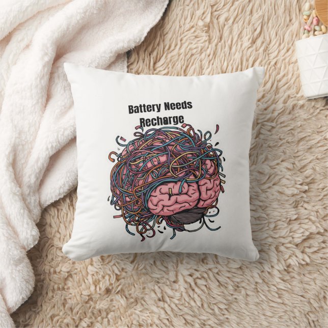 Overthinking Sticker – Funny Mental Health Humor L Kudde (Filt)
