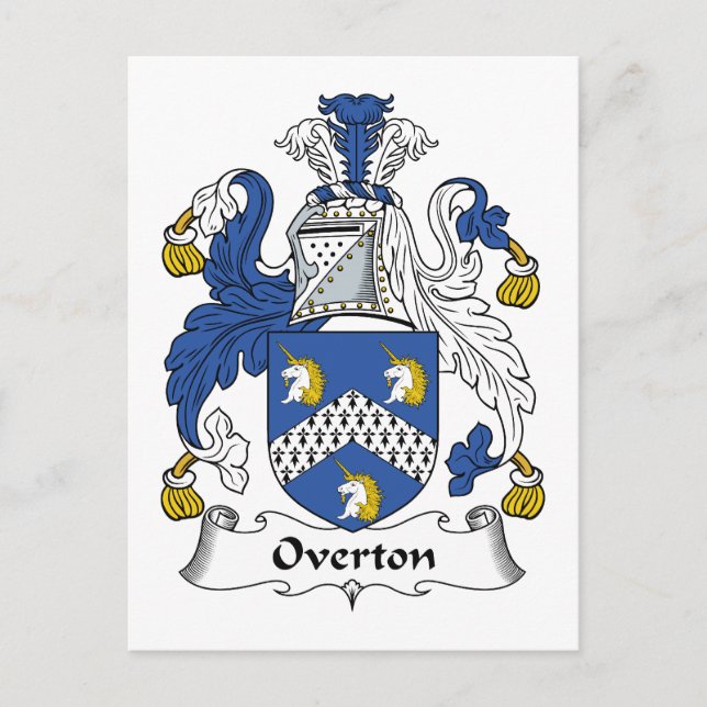 Overton Family Crest Vykort (Framsida)