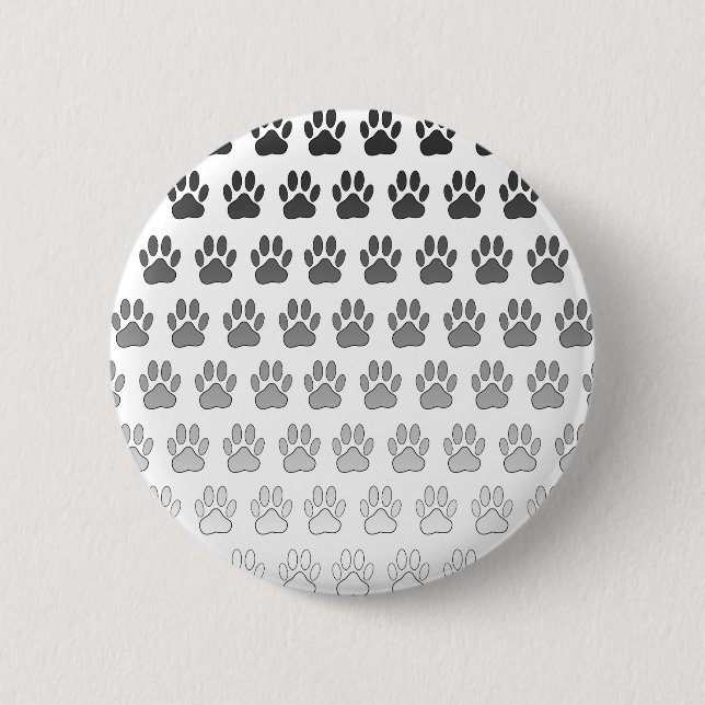 Övertonad Tass avtryck i svartvitt och Grått Knapp (Framsida)