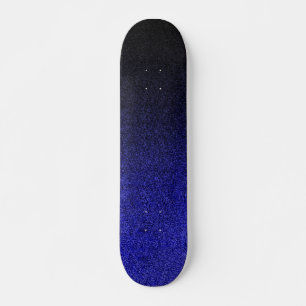 Övertoning av fallblå och svart Glitter Mini Skateboard Bräda 18,7 Cm