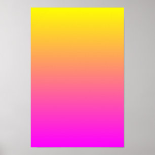 Övertoning av Magenta för gult Poster