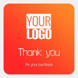 Övertoning av orange - logotypen fyrkantigt klistermärke