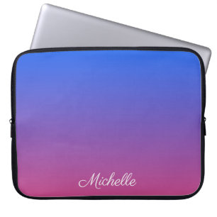Övertoning av personlig blått och rosa ombre laptop fodral