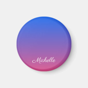Övertoning av personlig blått och rosa ombre magnet