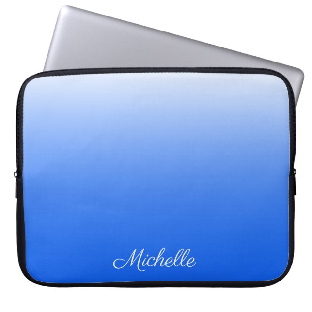Övertoning av personlig, elblått laptop sleeve (Framsidan)