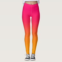 Övertoning av rosa och Gult Leggings