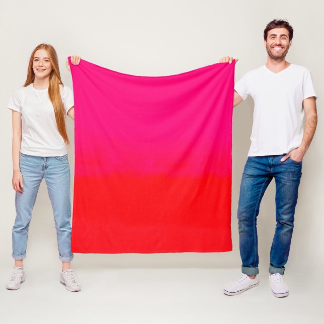 Övertoning av rosa och Orange Fleecefilt (På plats)