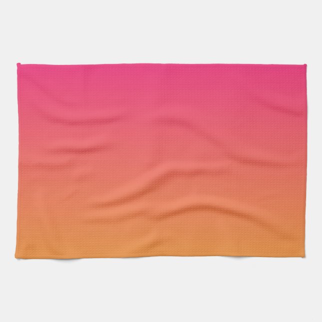 Övertoning av rosa och orange kökshandduk (Horisontell)