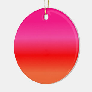 Övertoning av rosa, rött och Orange Julgransprydnad Keramik