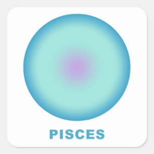 Övertoning av Snyggten Pisces Zodiac-tecken Fyrkantigt Klistermärke