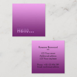 Övertoning en Färg Rosa Hej med Anpassningsbar Tex Fyrkantigt Visitkort