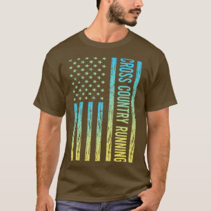 Övertoning Flagga 02 Cross country körning XC T Shirt