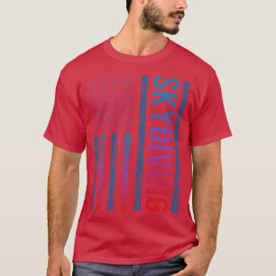 Övertoning Flagga Skydiving Skydive Skydiver T Shirt