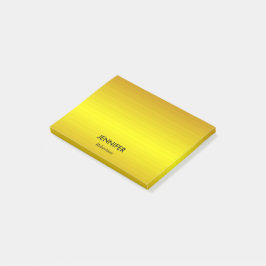 Övertoning för anpassat namn guld post-it block