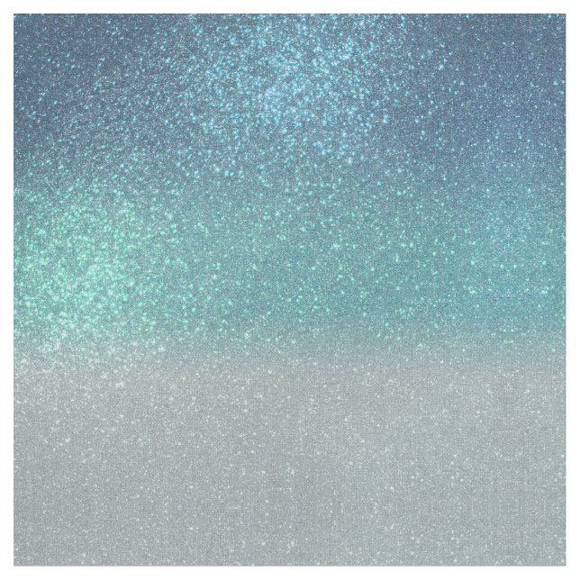 Övertoning för ljusblå Teal Sparkly Glitter Ombre Tyg (Närbild)