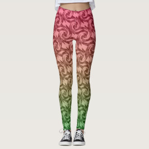 Övertoning för rosa av grönt leggings
