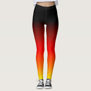 Övertoning för svart röd Gult Leggings