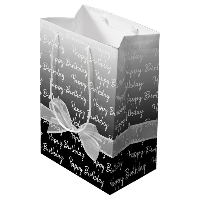 Övertoning Grattis på födelsedagen med vit bas (Baksidan Vinklad)